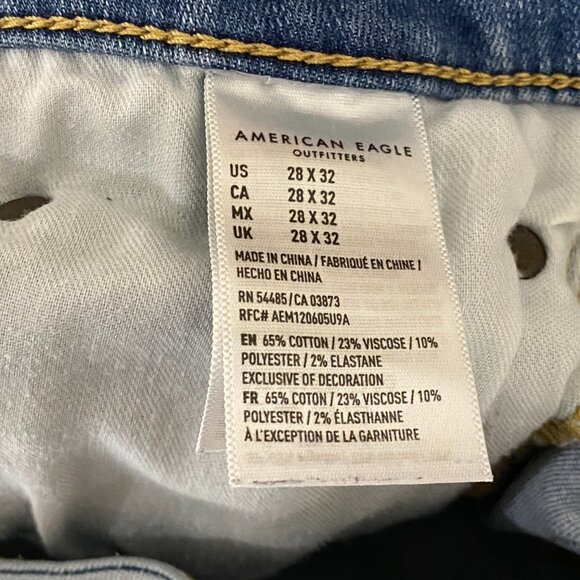 American Eagle Jeans Mens Whiskered Destroyed Skinny Next Level Flex 28 X 32 - Picture 8 of 9